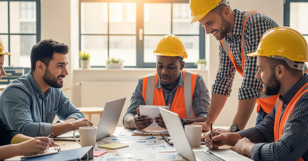 grupo de contratistas latinos reunidos
